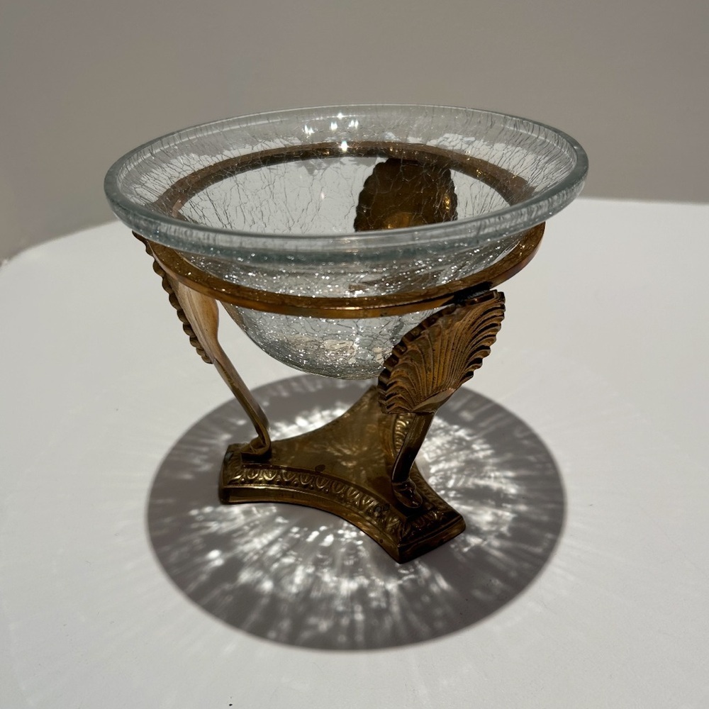 Elegant Glass and Gold Decorative Holder